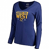 Women Rams Blue Long Sleeve 2018 NFL Playoffs Reppin' The West T-Shirt,baseball caps,new era cap wholesale,wholesale hats